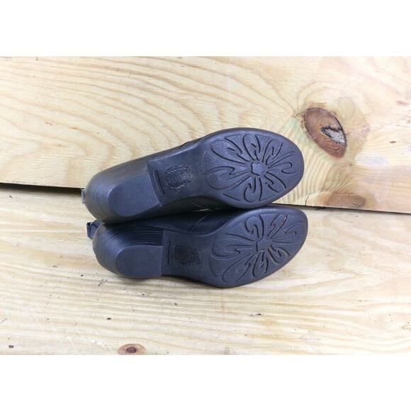 Born Boots Womens 8 Black Leather Ankle Bootie Slip On Moto Biker - Picture 7 of 8